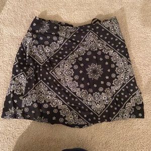 Navy and white mini skirt